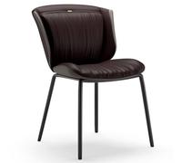 Widppsopt Chaises de Salle à Manger, Ensemble de 1 Chaise de Salon Moderne du Milieu du siècle, Chaise d'appoint Moderne en Cuir, Confortable et rembourrée, avec Pieds en métal et Dossier en