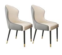 Widppsopt Chaises de Salle à Manger ergonomiques, Lot de 2 chaises de Cuisine en Cuir synthétique imperméable et résistant aux Rayures, Dossier Haut, siège rembourré et Souple, Pieds en métal