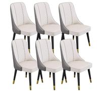 Widppsopt Chaises de Salle à Manger Haut de Gamme, Ensemble de 6 chaises de Cuisine en Cuir Microfibre, chaises de Salon, chaises de comptoir, Pieds en Bois, Dossier