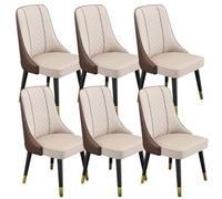 Widppsopt Chaises de Salle à Manger Haut de Gamme, Ensemble de 6 chaises de Cuisine en Cuir Microfibre, chaises de Salon, chaises de comptoir, Pieds en Bois, Dossier