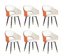 Widppsopt Chaises de Salle à Manger imperméables, Lot de 6 chaises d'appoint en Cuir PU imperméables avec Pieds en métal pour Chambre à Coucher, Cuisine, Salon