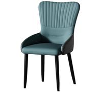 Widppsopt Chaises de Salle à Manger KitchenGray Fauteuil Moderne avec Pieds en métal Chaise d'appoint rembourrée en Cuir Moderne pour Salle à Manger, Cuisine, Restaurant, Salon (Bleu)