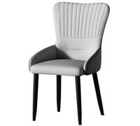 Widppsopt Chaises de Salle à Manger KitchenGray Fauteuil Moderne avec Pieds en métal Chaise d'appoint rembourrée en Cuir Moderne pour Salle à Manger, Cuisine, Restaurant, Salon (Gris Clair)