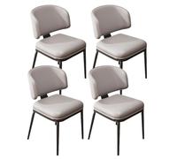 Widppsopt Chaises de Salle à Manger KitchenSet de 4 avec Pieds en métal pour Chambre à Coucher, Restaurant, Chaise d'appoint rembourrée en Similicuir (Gris)