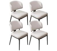 Widppsopt Chaises de Salle à Manger KitchenSet de 4 avec Pieds en métal pour Chambre à Coucher, Restaurant, Chaise d'appoint rembourrée en Similicuir (Blanche)