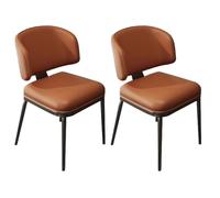 Widppsopt Chaises de Salle à Manger, Lot de 2, avec Pieds en métal, pour Chambre à Coucher, Restaurant, Chaise d'appoint rembourrée en Similicuir (Orange)