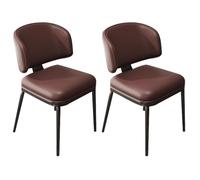 Widppsopt Chaises de Salle à Manger, Lot de 2, avec Pieds en métal, pour Chambre à Coucher, Restaurant, Chaise d'appoint rembourrée en Similicuir (Marron)