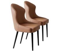 Widppsopt Chaises de Salle à Manger, Lot de 2, Chaise de Cuisine en Similicuir, Chaise d'appoint Style Milieu du siècle avec Pieds en métal, Chaise d'invité pour Cuisine et Salle à Manger (m