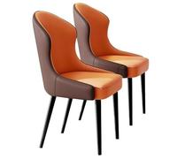 Widppsopt Chaises de Salle à Manger, Lot de 2, Chaise de Cuisine en Similicuir, Chaise d'appoint Style Milieu du siècle avec Pieds en métal, Chaise d'invité pour Cuisine et Salle à Manger (m