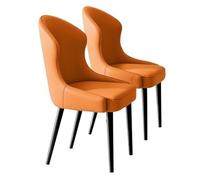 Widppsopt Chaises de Salle à Manger, Lot de 2, Chaise de Cuisine en Similicuir, Chaise d'appoint Style Milieu du siècle avec Pieds en métal, Chaise d'invité pour Cuisine et Salle à Manger (o