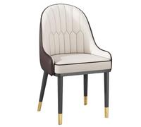 Widppsopt Chaises de Salle à Manger Modern Blue, Style Mid-Century, avec Structure en métal, chaises d'appoint et Dossier en Cuir pour Salle à Manger (Beige A)