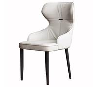 Widppsopt Chaises de Salle à Manger Modernes, Chaise de Bureau en Cuir, siège Ergonomique, Pieds Robustes en Acier au Carbone (Gris Clair)