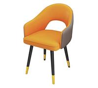 Widppsopt Chaises de Salle à Manger Modernes, chaises de Cuisine, Fauteuil de Salon en Cuir avec Pieds et Dossier en métal Noir pour Salon, Chambre à Coucher, Cuisine