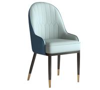 Widppsopt Chaises de Salle à Manger Modernes et Confortables en Cuir avec Pieds en métal, Chaise d'appoint rembourrée en Cuir avec Coussins épais, chaises de Maquillage pour Salon (Bleu C)