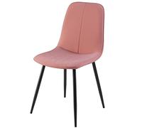 Widppsopt Chaises de Salle à Manger Modernes et minimalistes, Style Nordique, en Cuir synthétique avec Pieds en Acier Carbone, pour Restaurant, Salon, Chambre d'amis (Couleur : Rose)