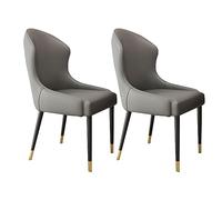 Widppsopt Chaises de Salle à Manger Modernes, Lot de 2 - Dossier Haut, Assise rembourrée et Moelleuse, Cuir imperméable et résistant aux Rayures, Pieds en métal - Meubles élégants pour Salle à Manger