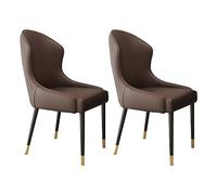Widppsopt Chaises de Salle à Manger Modernes, Lot de 2 - Dossier Haut, Assise rembourrée et Souple, Cuir imperméable et résistant aux Rayures, Pieds en métal Robustes - Mobilier de Salon élégant
