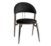 Widppsopt Chaises de Salle à Manger Modernes, rembourrées, pour Salon, Cuisine, Salle à Manger, réception, Chambre à Coucher, avec Dossier et Pieds en métal (Noir).