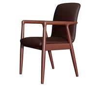 Widppsopt Chaises de Salle à Manger Modernes, Style Milieu de siècle, avec accoudoirs, Assise en Similicuir, Structure en hévéa, pour Salon, Cuisine, Chambre, café
