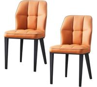 Widppsopt Chaises de Salle à Manger polyvalentes, Ensemble de 2 pièces de Cuisine Moderne avec Coussin en Cuir synthétique et Pieds en Acier au Carbone pour Salon