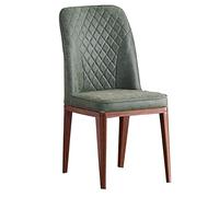 Widppsopt Chaises de Salle à Manger, rembourrées, en Cuir, sans accoudoirs, Modernes, avec Pieds en métal et Dossier Souple, pour Salon et Chambre à Coucher (Vert B)