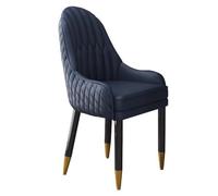 Widppsopt Chaises de Salle à Manger, rembourrées, Style Milieu du siècle, avec Assise en Similicuir et Pieds en métal (Bleu foncé)