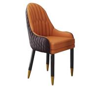 Widppsopt Chaises de Salle à Manger, rembourrées, Style Milieu du siècle, avec Assise en Similicuir et Pieds en métal (Marron orangé)