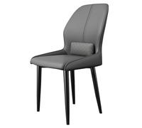 Widppsopt Chaises de Salle à Manger, Style Milieu du siècle, Fauteuil de Cuisine Blanc à Dossier Haut, en Cuir avec Structure en métal, Chaise d'appoint pour Cuisine, Salon, Mariage (Gris fo