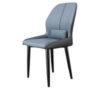 Widppsopt Chaises de Salle à Manger, Style Milieu du siècle, Fauteuil de Cuisine Blanc à Dossier Haut, en Cuir avec Cadre en métal, Chaise d'appoint pour Cuisine, Salon, Mariage (Bleu)