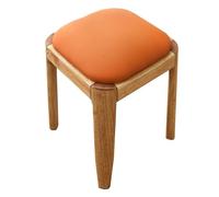 Widppsopt Chaises de Salle à Manger, Style Moderne du Milieu du siècle, en Cuir rembourré, sans accoudoirs, empilables avec Pieds en Bois, Tabouret de Maquillage pour Chambre à Coucher, cous