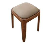 Widppsopt Chaises de Salle à Manger, Style Moderne du Milieu du siècle, en Cuir rembourré, sans accoudoirs, empilables avec Pieds en Bois, Tabouret de Maquillage pour Chambre à Coucher, cous