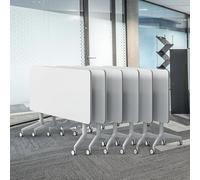 Widppsopt Conference Room Table, 2-10 People Folding Conference Tables with Wheels, White Flip Top Large Rectangular Meeting Seminar Desk(6, 70.8" Lx23.6 Wx29.58 H)