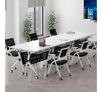 Widppsopt Conference Room Table, Folding Table with Wheels, Mobile Meeting Room Desk, Modern Seminar Boardroom Desk for Office Conference Room(6Pack 47.2 x 23.6 x 29.5inch)
