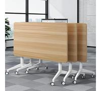 Widppsopt Conference Table, Folding Conference Room Desk with Flip-Top Design, Mobile Seminars Dynamic Meetings Training Tables for Offices, Classrooms, and Meeting Room(Yellow, 63×15.7×29.5in)