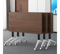 Widppsopt Conference Table, Folding Conference Room Desk with Flip-Top Design, Mobile Seminars Dynamic Meetings Training Tables for Offices, Classrooms, and Meeting Room(Walnut, 47.2×23.6×29.5in)