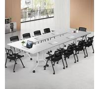 Widppsopt Conference Table for 6,Modern Folding Office Desk Conference Room Tables with Lockable Wheels,Lockable Mobile Foldable Meeting Seminar Desk for Home Office Media Centers Classroom