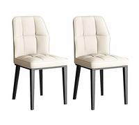 Widppsopt Ensemble de 2 chaises de Salle à Manger, Meubles de Cuisine, sièges de Salon Modernes rembourrés avec Coussin en Cuir PU Souple et Pieds en Acier au Carbone (H)