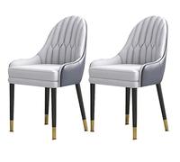 Widppsopt Ensemble de 2 chaises de Salle à Manger, Meubles de Cuisine, sièges Souples à Dossier Haut en Cuir synthétique Moderne, Pieds en Bois Massif, pour Salons (L)