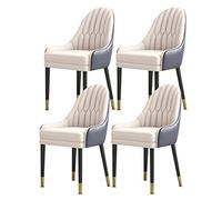 Widppsopt Ensemble de 4 chaises de Salle à Manger, Meubles de Cuisine, Pieds en Bois Massif, Salons, sièges Souples à Dossier Haut en Cuir PU Moderne (F)