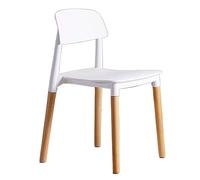 Widppsopt Ensemble de 6 chaises de Salle à Manger, Ensemble de 6 - Chaises d'appoint Modernes en Plastique avec Pieds en Bois, Design sans accoudoirs pour Cuisine et Salon, idéales pour la décoration