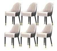 Widppsopt Ensemble de 6 chaises de Salle à Manger, Meubles de Cuisine, Pieds en Bois Massif, Salons, sièges Souples à Dossier Haut en Cuir PU Moderne (C)