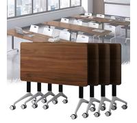 Widppsopt Folding Conference Room Table, Flip Top Mobile Meeting Office Training Room Desk with Wheel, Modern Training Meeting Seminar Classroom Tables(M 4Pack 55.1 x 23.6 x 29.5inch)