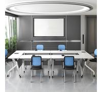 Widppsopt Folding Conference Room Table, Flip Top Mobile Meeting Office Training Room Desk with Wheel, Modern Training Meeting Seminar Classroom Tables(D 4Pack 63 x 23.6 x 29.5inch)