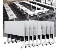 Widppsopt Folding Conference Room Table, Flip Top Mobile Meeting Office Training Room Desk with Wheel, Modern Training Meeting Seminar Classroom Tables(O 4Pack 47.2 x 23.6 x 29.5inch)