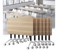 Widppsopt Folding Conference Room Table, Flip Top Mobile Meeting Office Training Room Desk with Wheel, Modern Training Meeting Seminar Classroom Tables(L 6Pack 55.1 x 23.6 x 29.5inch)