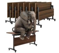 Widppsopt Folding Conference Room Table, Flip Top Mobile Meeting Office Training Room Desk with Wheel, Modern Training Meeting Seminar Classroom Tables(G 6Pack 63 x 23.6 x 29.5inch)