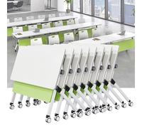 Widppsopt Folding Conference Room Table, Flip Top Mobile Meeting Office Training Room Desk with Wheel, Modern Training Meeting Seminar Classroom Tables(H 8Pack 63 x 23.6 x 29.5inch)