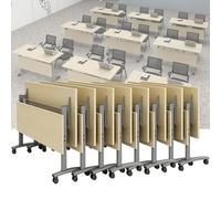 Widppsopt Folding Conference Room Table, Flip Top Mobile Meeting Office Training Room Desk with Wheel, Modern Training Meeting Seminar Classroom Tables(P 8Pack 55.1 x 23.6 x 29.5inch)