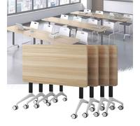 Widppsopt Folding Conference Room Table, Flip Top Mobile Meeting Office Training Room Desk with Wheel, Modern Training Meeting Seminar Classroom Tables(L 4Pack 63 x 23.6 x 29.5inch)