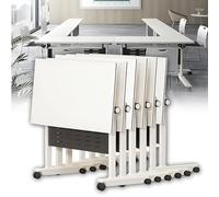 Widppsopt Folding Conference Room Table, Flip Top Mobile Meeting Office Training Room Desk with Wheel, Modern Training Meeting Seminar Classroom Tables(N 6Pack 47.2 x 23.6 x 29.5inch)